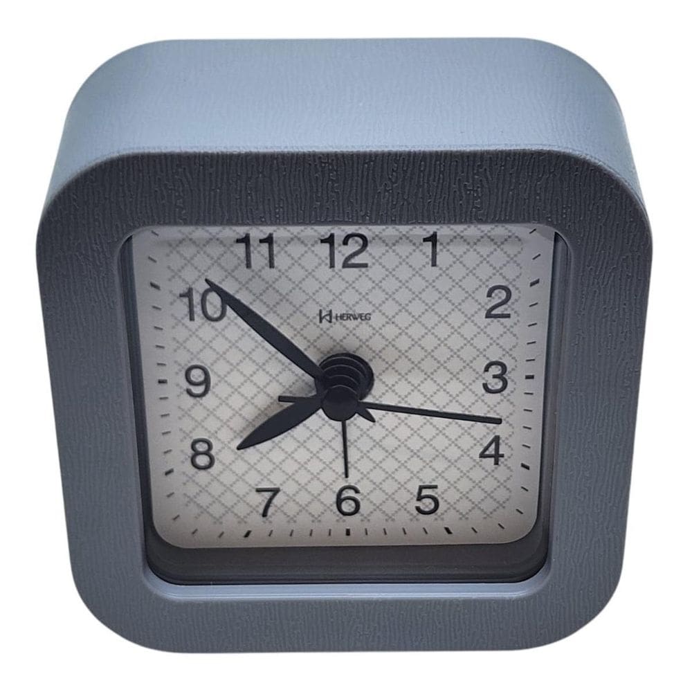 Relógio Despertador Silencioso Luz Herweg 2655-024 Cinza
