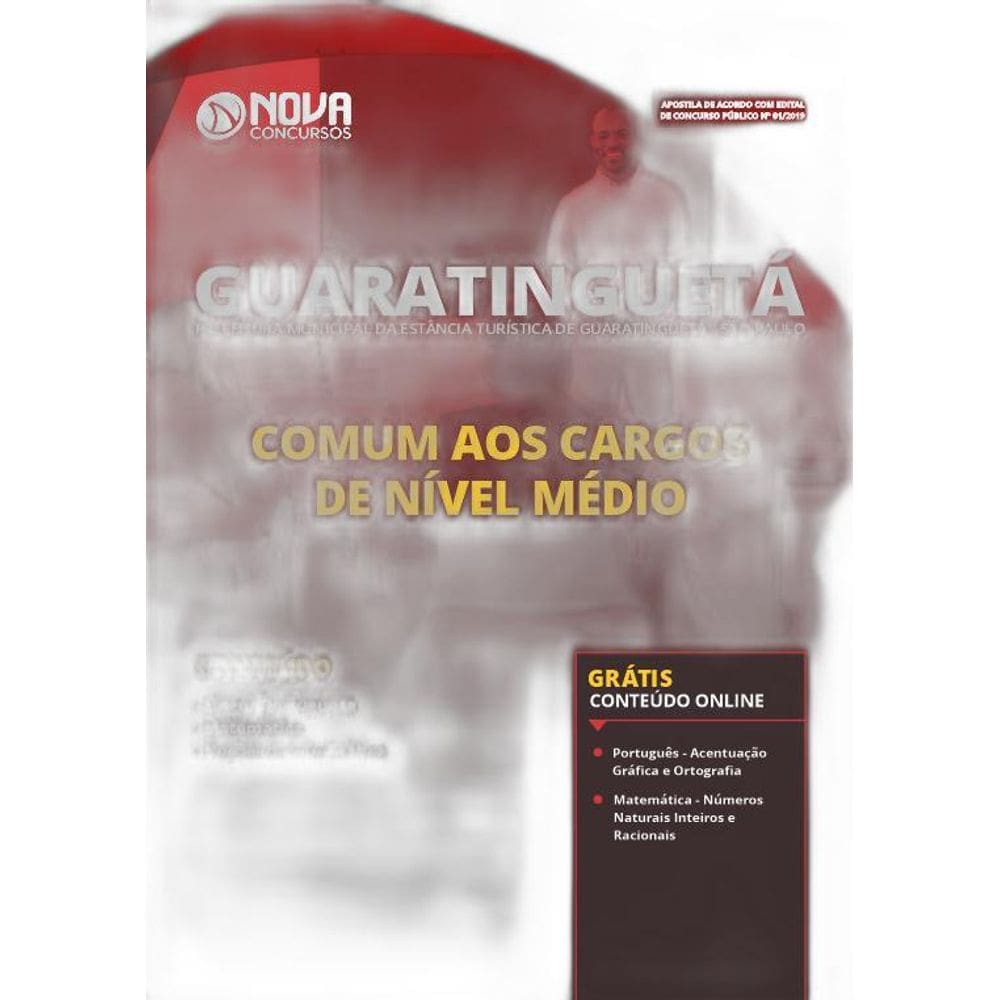 Apostila Prefeitura Guaratinguetá Sp 2019 Cargos Nível Médio