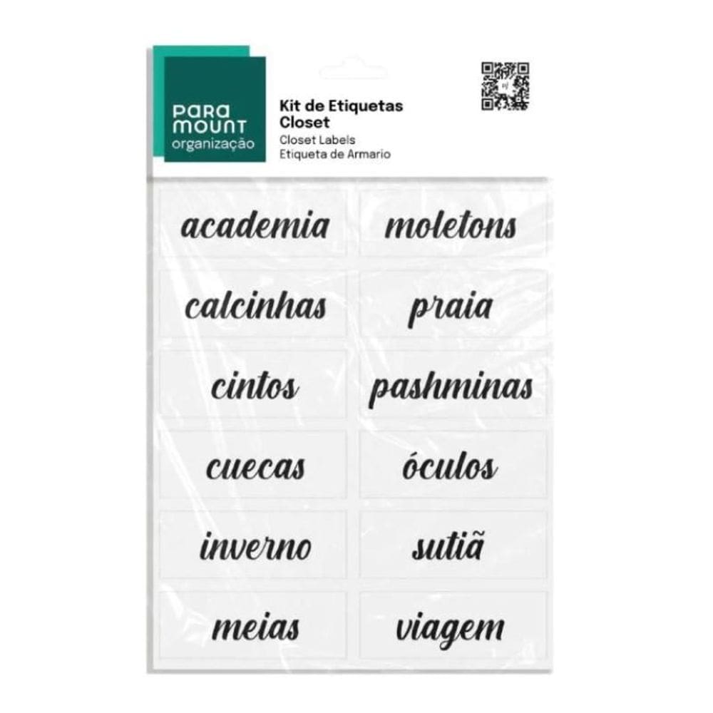 Kit Etiquetas Closet Com 12 Un.
