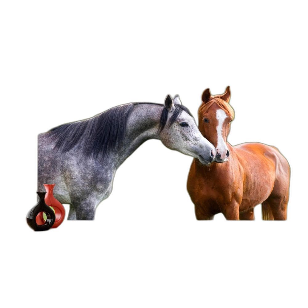 Papel De Parede Animais Casal Cavalos Fazenda 3,5M Anm325