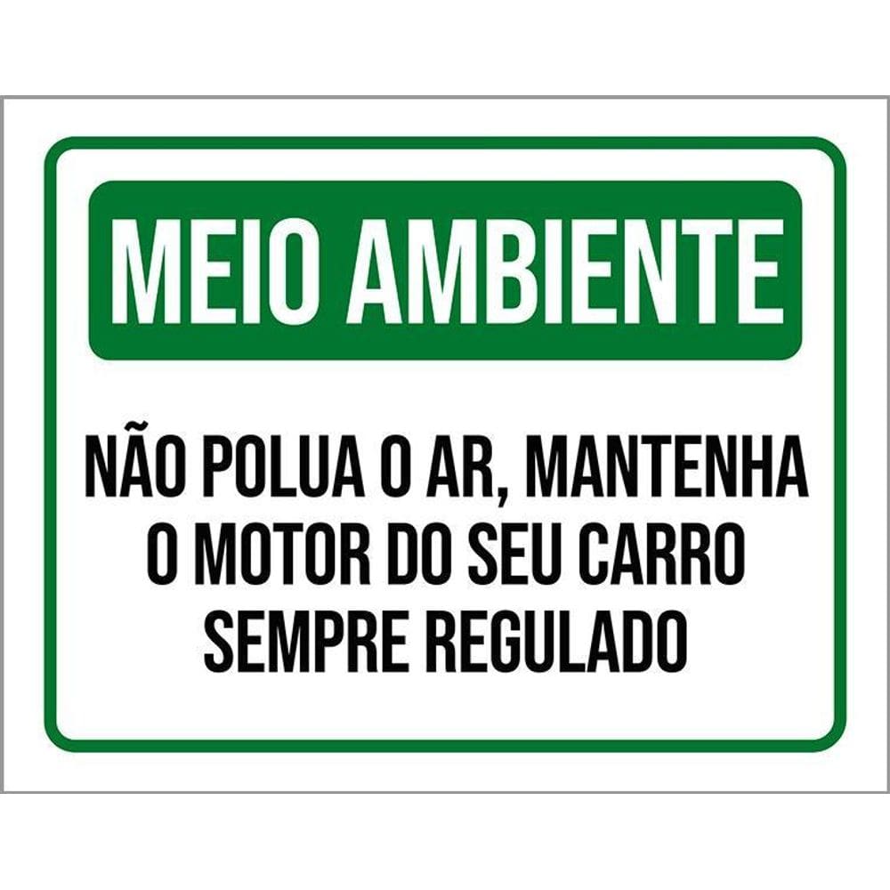 Placa Meio Ambiente Não Polua Ar 36X46