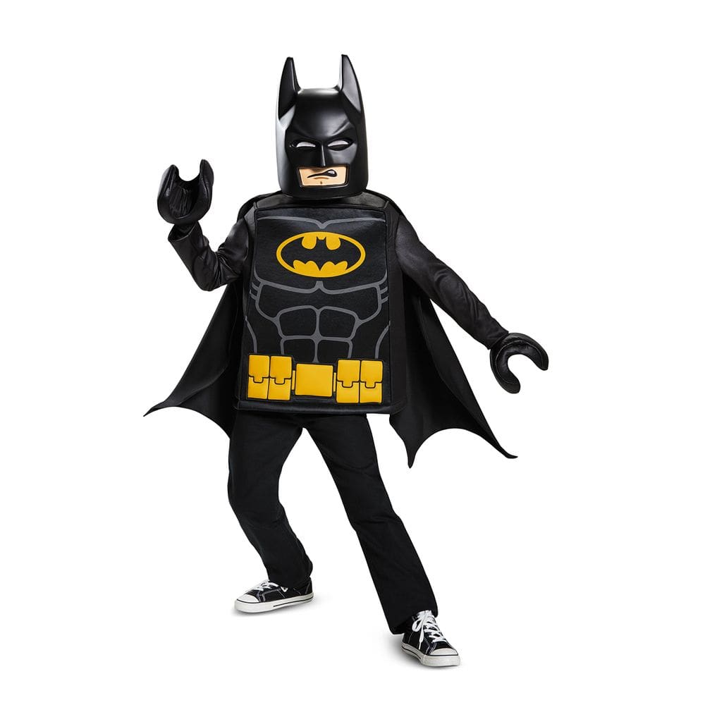Traje LEGO Batman Movie Classic para crianças, preto, tamanho S (4-6)