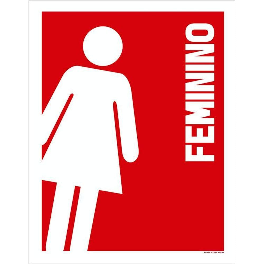 Placa Banheiro Feminino - Sinalização Toilet Italico  36X46