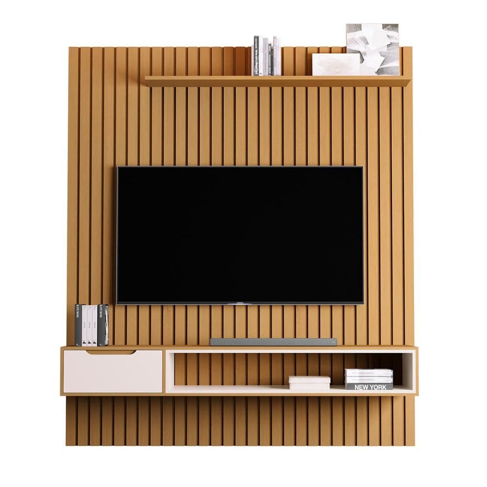 Home Painel Ripado Tucumã 1.8 com 1 Gaveta P/ TV até 65` Pol