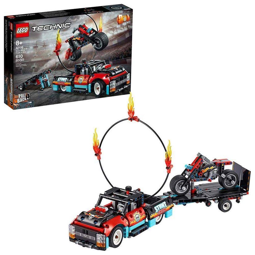Conjunto de caminhões e bicicletas Toy LEGO Technic Stunt Show 42106 com motor