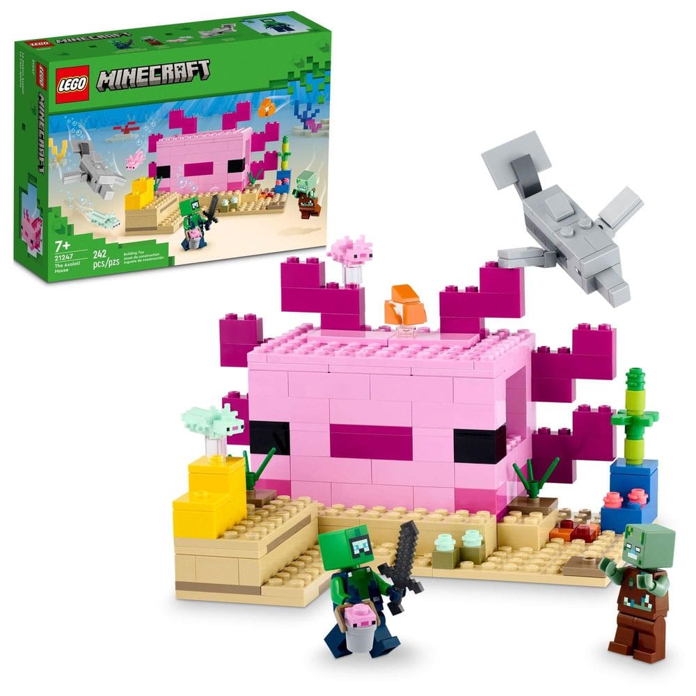 Conjunto de brinquedos de construção LEGO Minecraft The Axolotl House 21247