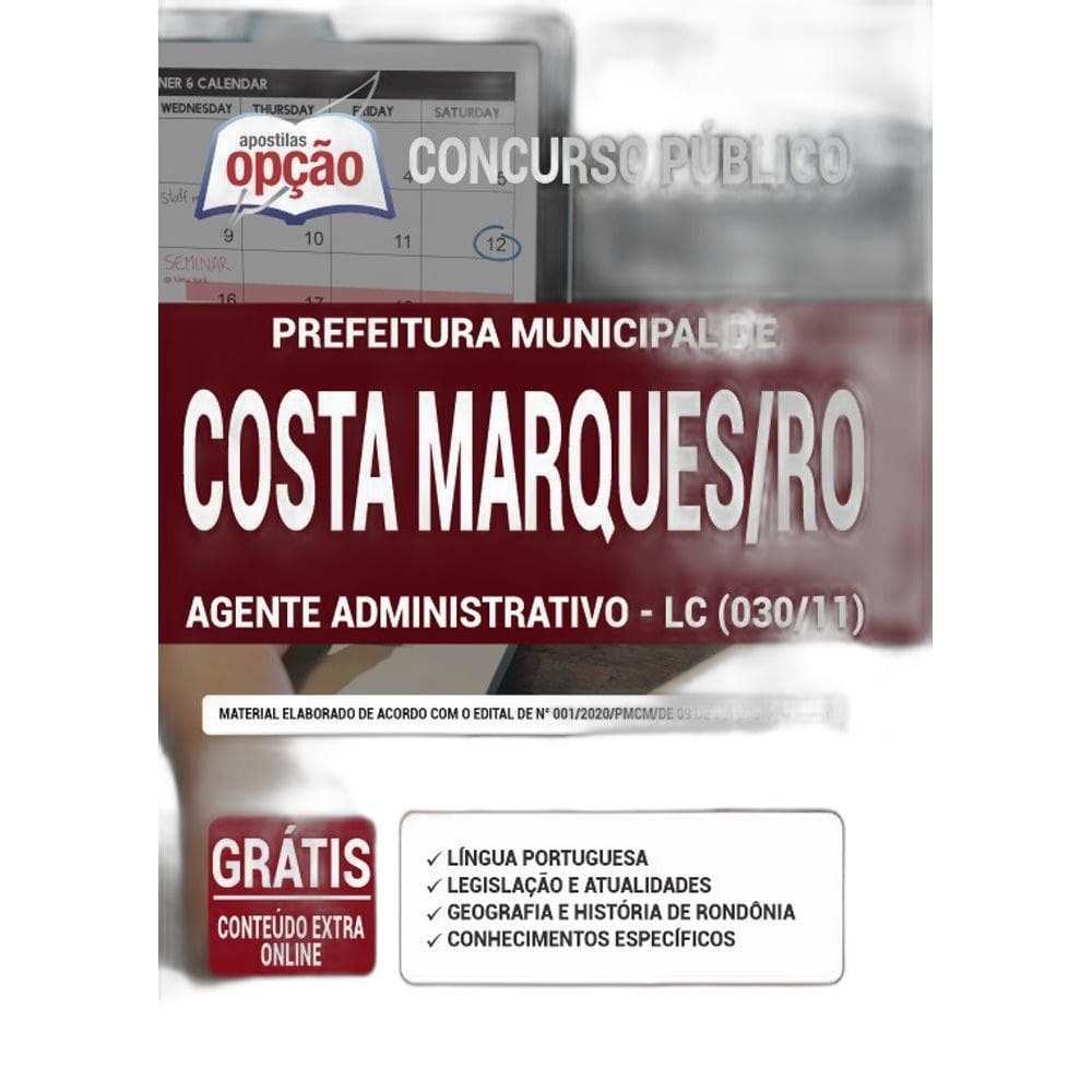 Apostila Costa Marques Ro - Agente Administrativo Lc 030/11