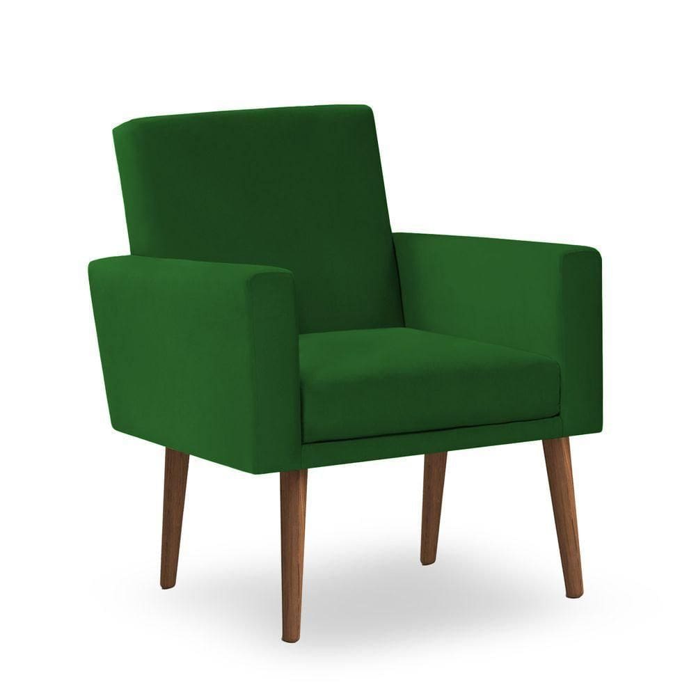 Poltrona Decorativa Nina Suede Verde - Inova Decor