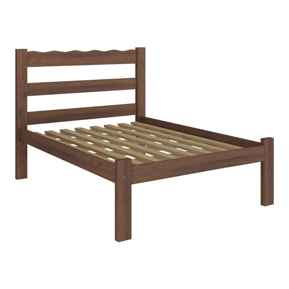 Cama De Casal Madeira Maciça Para Colchão 128-138x188cm Multimóveis Imbuia