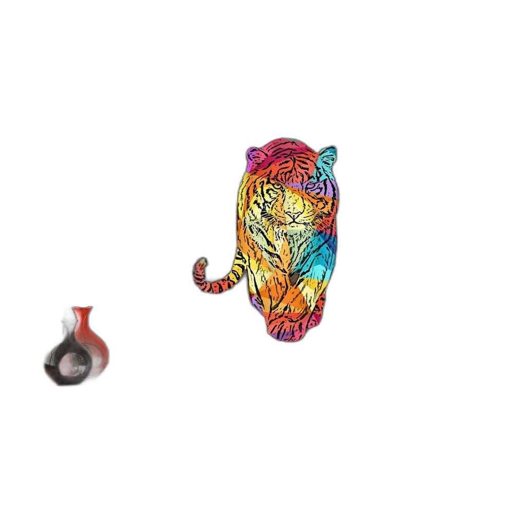 Papel De Parede 3D Animais Pop Art Tigre Felino 3,5M Pxa146