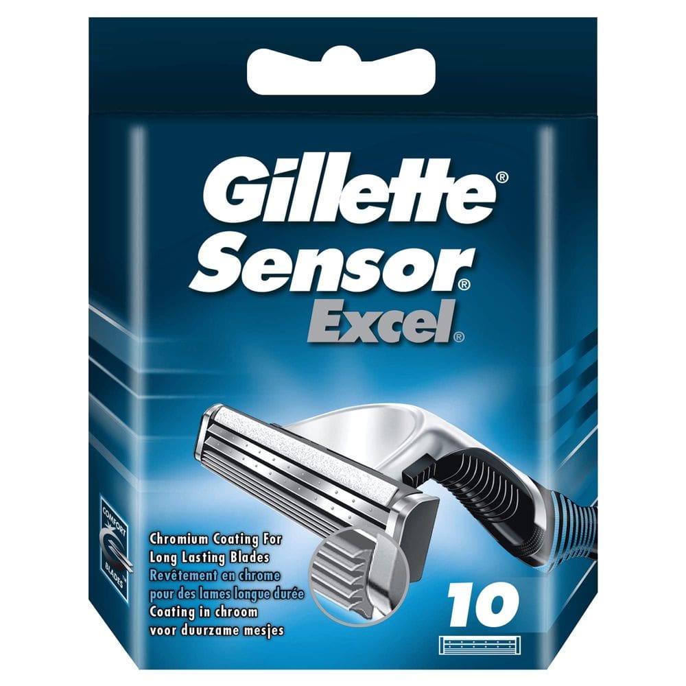 Razor Blades Gillette Sensor Excel para homens, pacote com 10