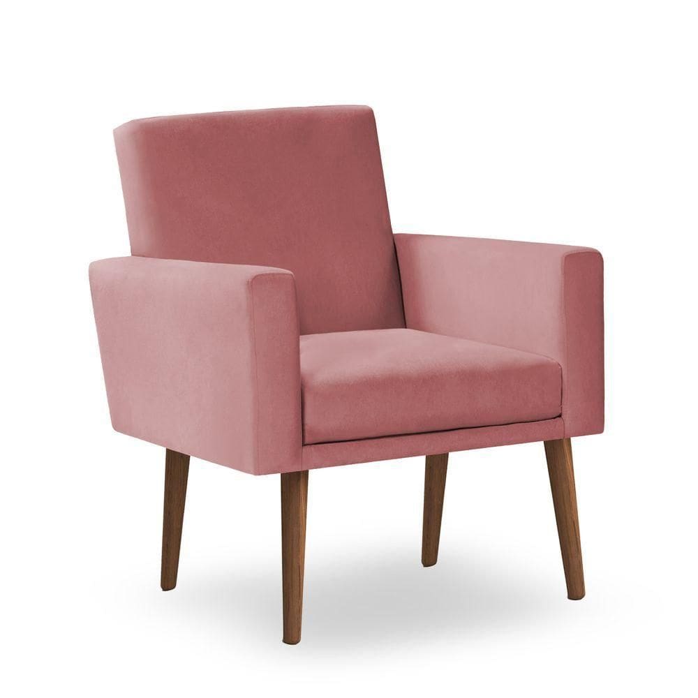 Poltrona Decorativa Nina Suede Rose - Inova Decor