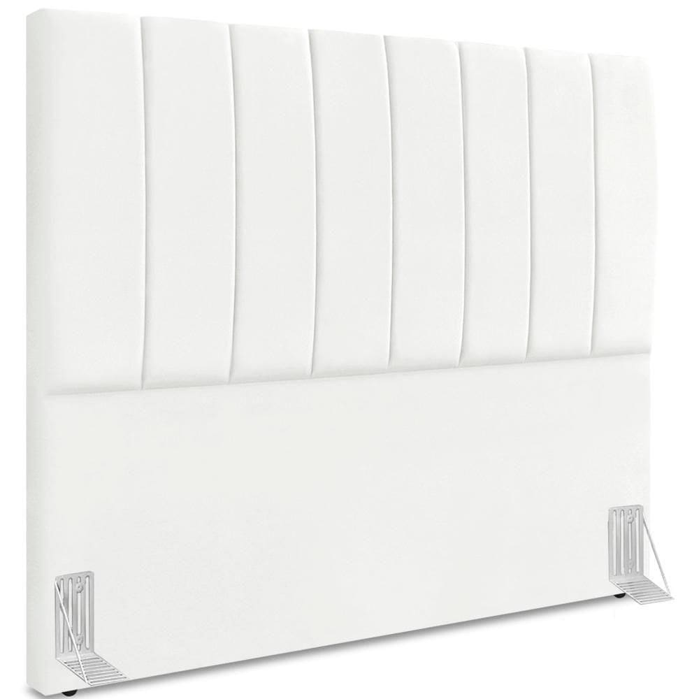 Cabeceira Casal 140cm Allia Suede Branco Rm Branco