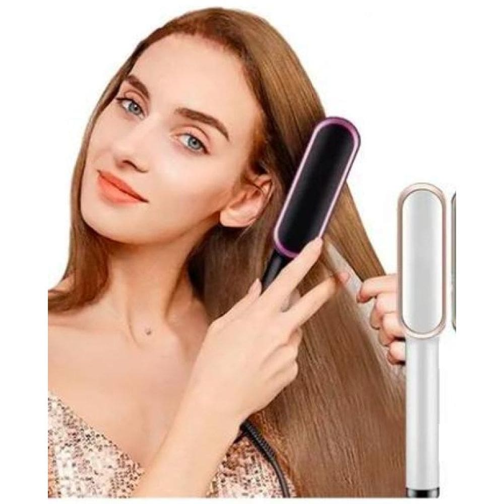 Escova Alisadora De Cabelo Pente Elétrico Portátil Cerâmico