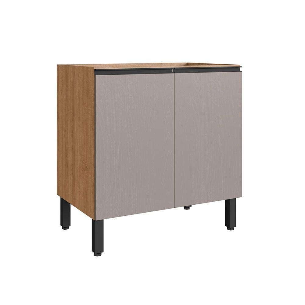 Armário De Cozinha 80 Cm 2 Portas 1 Prateleira Quiditá Montana/fumê