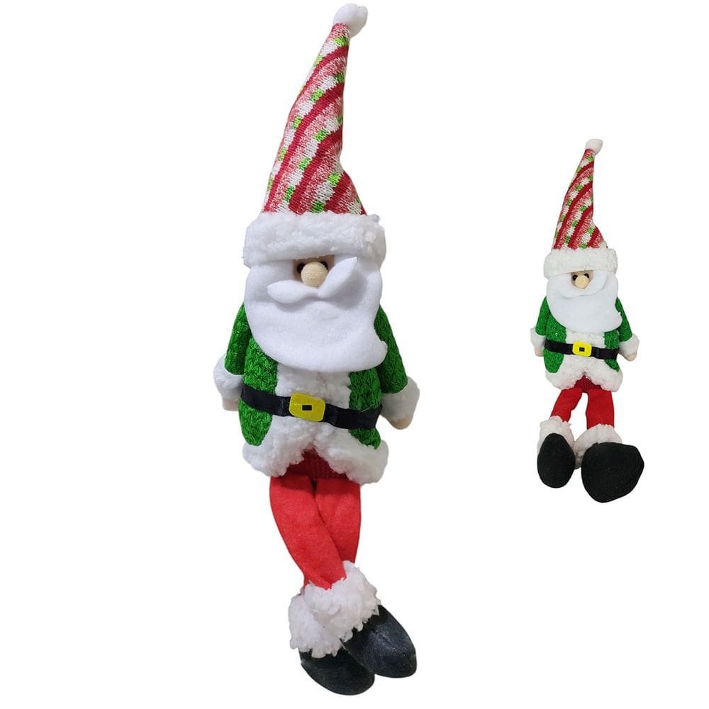 Boneco Papai Noel Sentado Natal Natalino Decoraçao Festa Fim de Ano Enfeite Arvore de Natal Mesa Estante Casa Trabalho Celebraçao Confraternizaçao