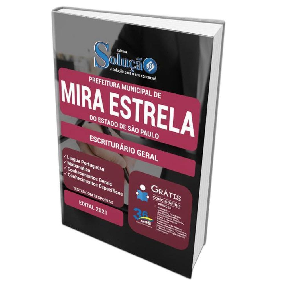 Apostila Prefeitura Mira Estrela Sp - Escriturário Geral