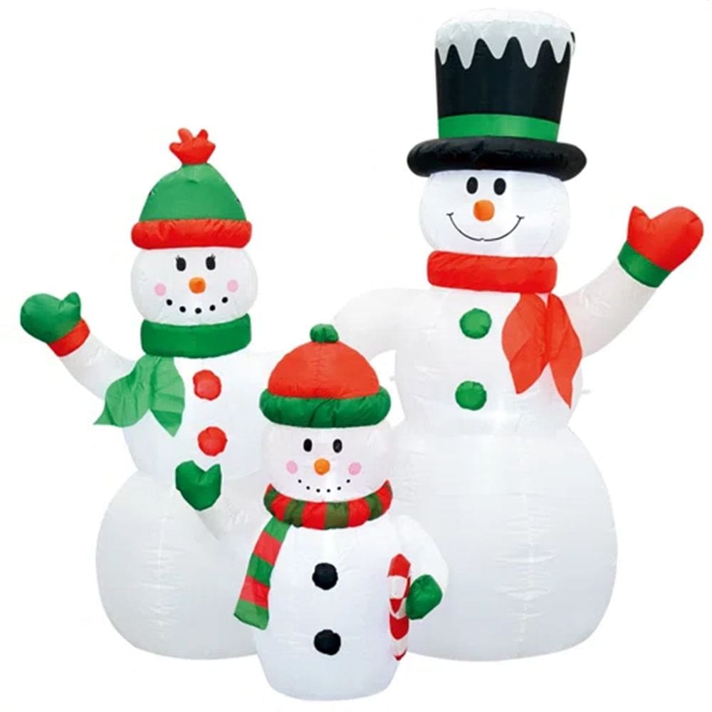 Boneco Neve Natal Familia Inflavel Decoraçao Natalina Comercio Loja Casa Shopping Festa Evento