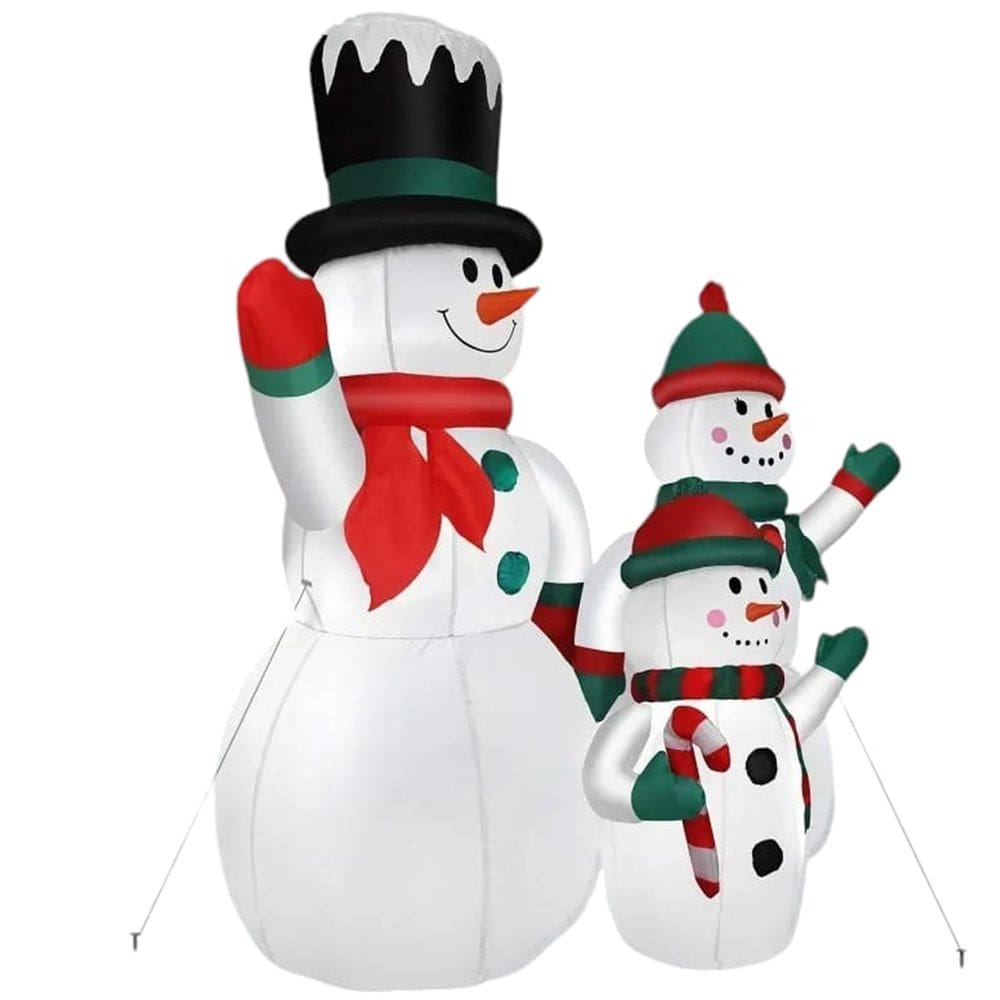 Boneco de Neve Familia Inflavel Natalino Enfeite Natal Loja Shopping Comercio Jardim Varanda