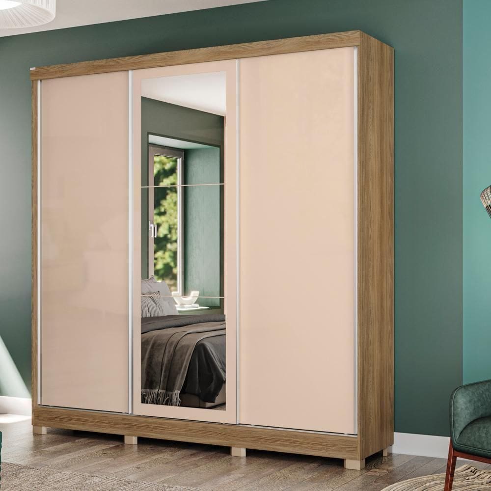 Guarda-roupa Casal 3 Por Reve De Correr 3 Esp 2 Prateleiras