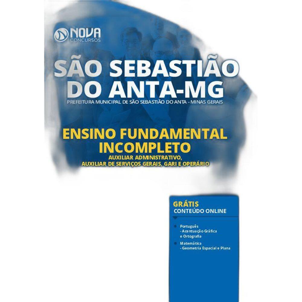Apostila São Sebastião Do Anta Mg - Auxiliar Administrativo