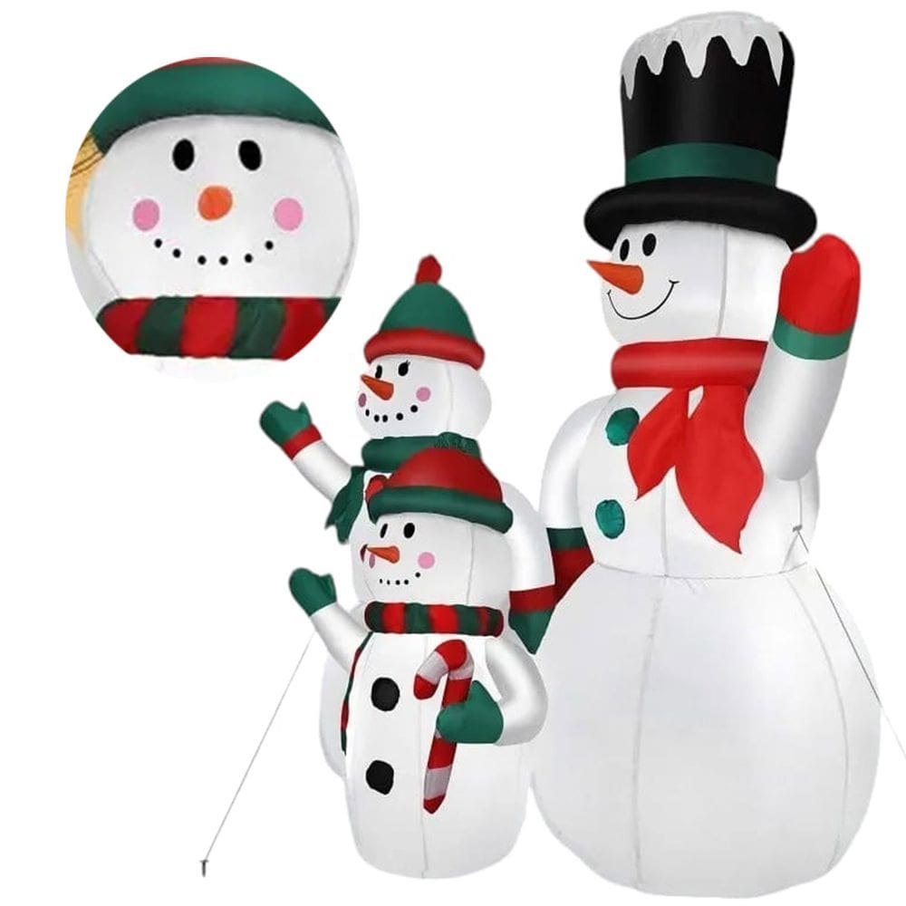 Boneco De Neve Familia Inflavel Natal Natalino Enfeite Decoraçao Loja Shopping Comemoraçao