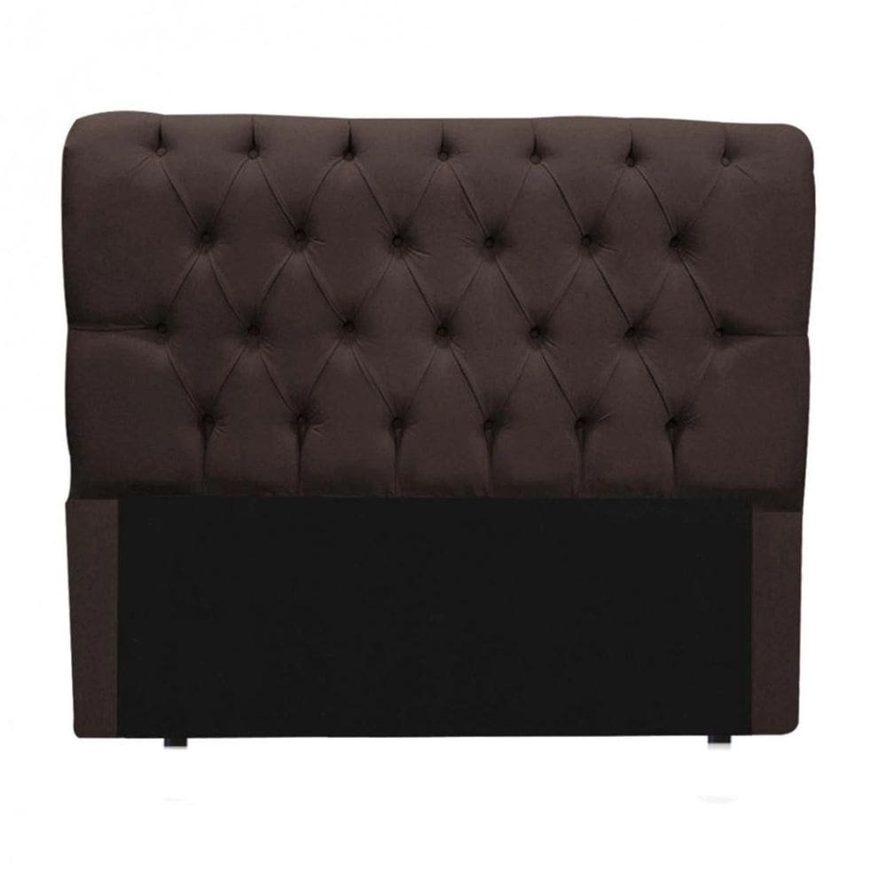 Cabeceira King Size Marrom 193cm Estofada Capitone Madrid para cama box