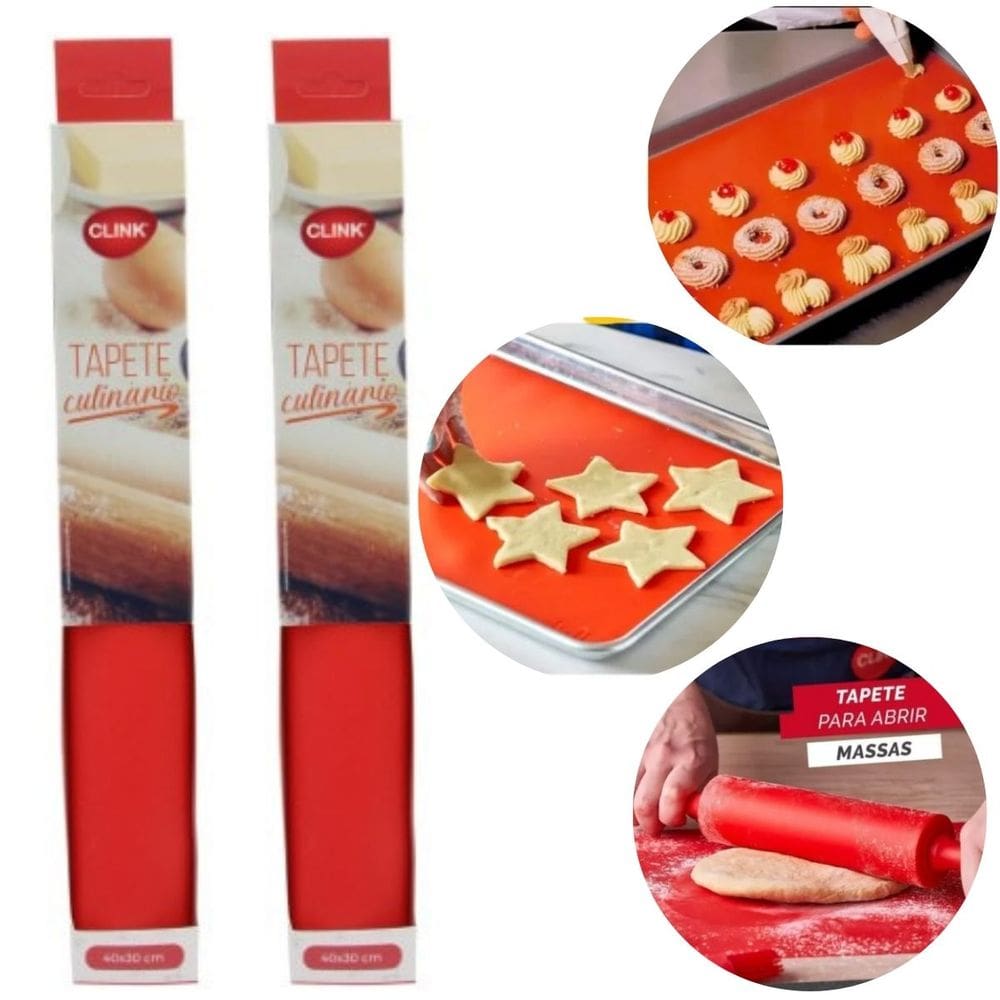 Kit 2 Tapete Culinário Chef Silicone Antiaderente 40x30Clink