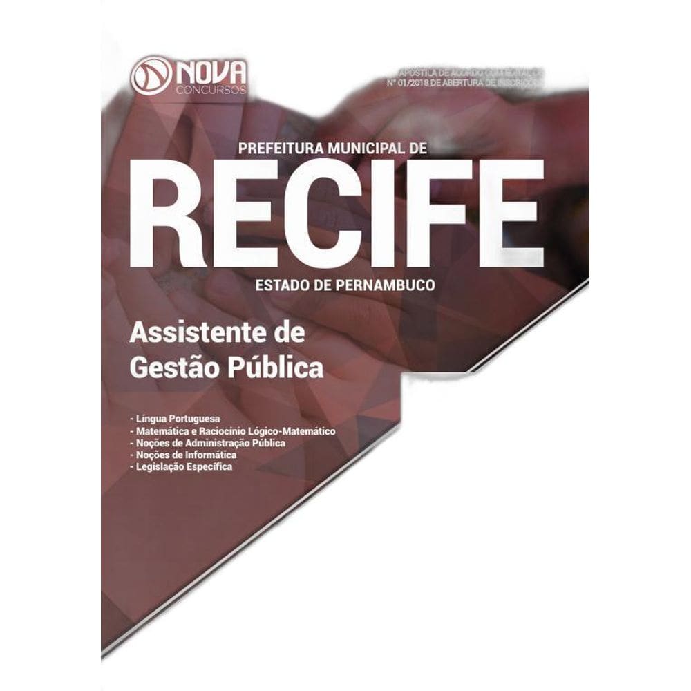 Apostila Prefeitura do Recife-PE 2018 - Assistente de Gestão