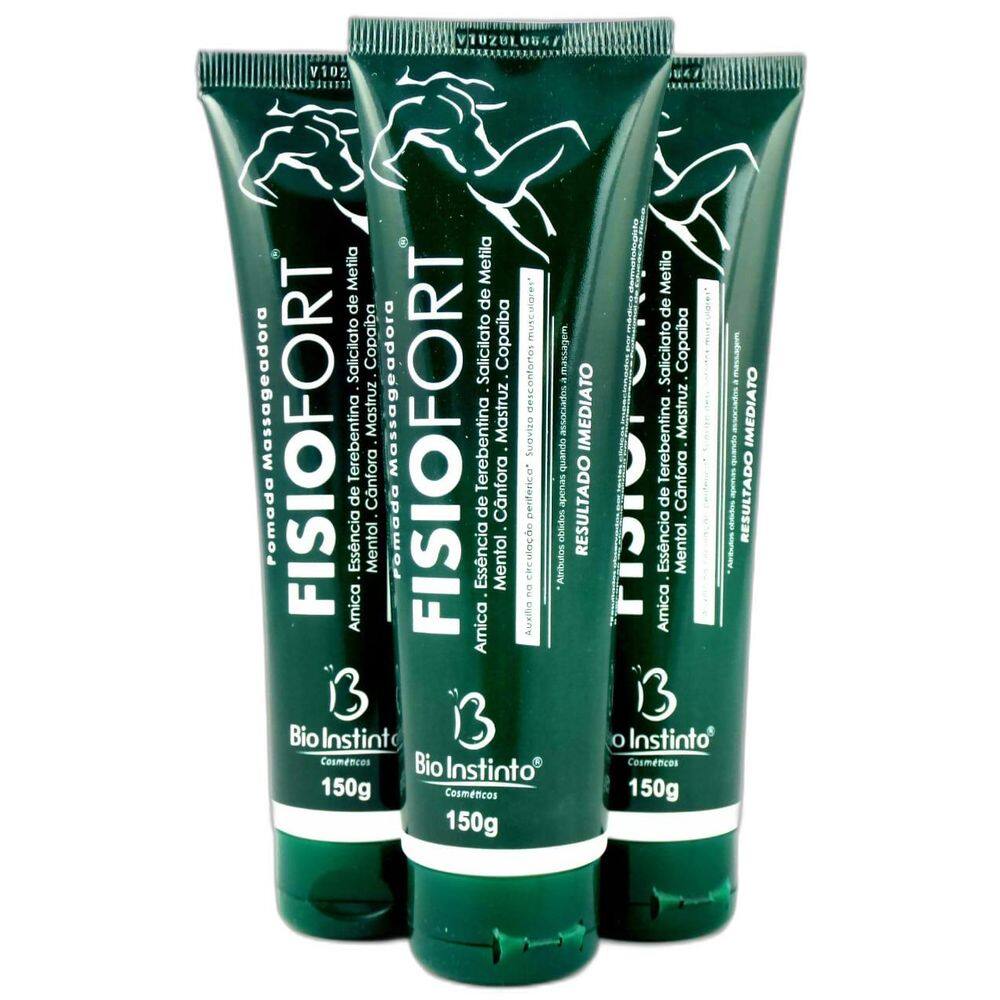 Combo 3 Pomadas Massageadora Fisiofort de 150g
