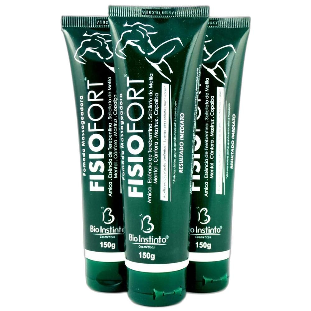 Combo 3 Pomadas Massageadora Fisiofort de 150g