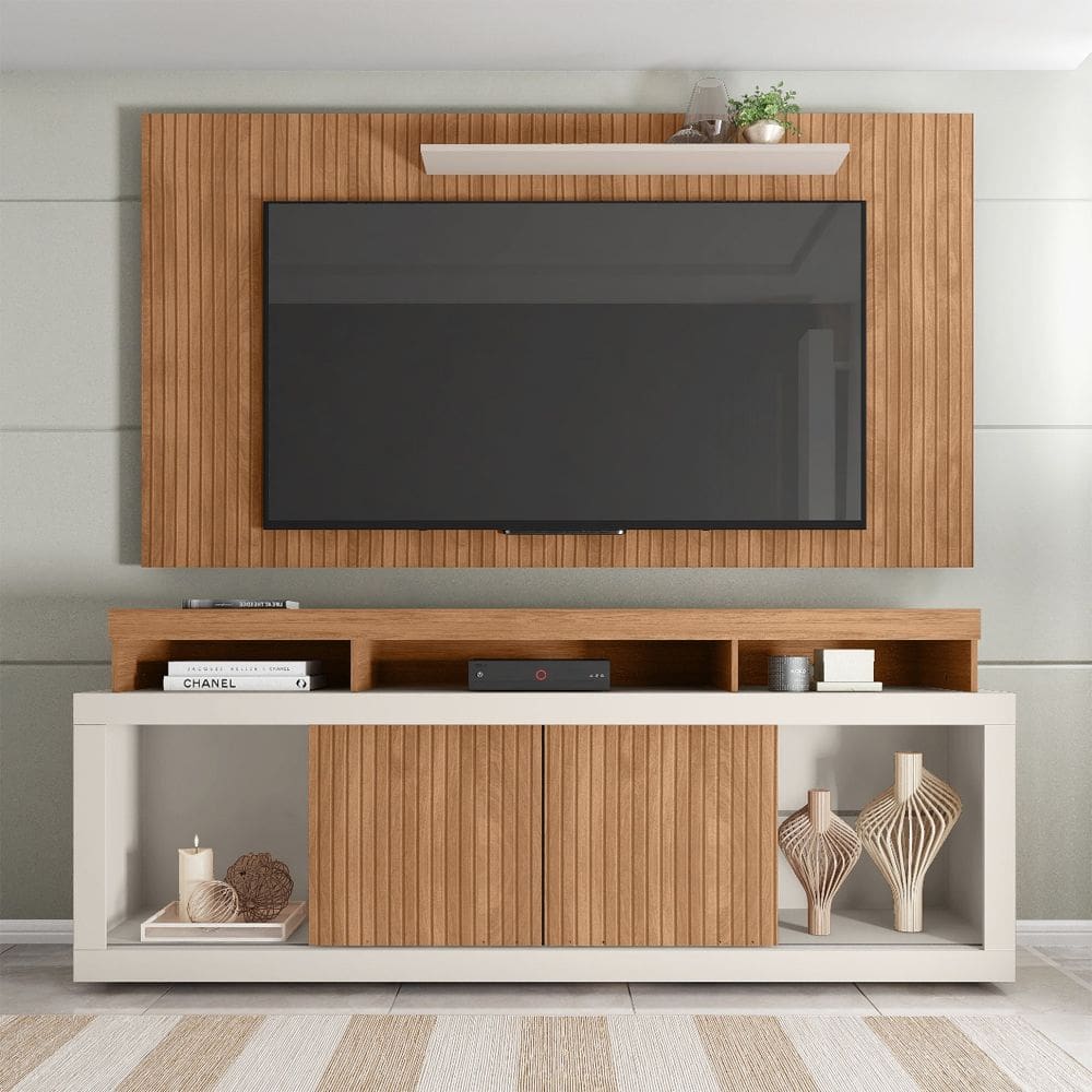Rack Painel Para TV até 65 Polegadas Marrom Life Caemmun