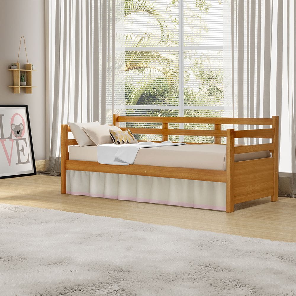 Cama Solteiro Babá Madeira Rústica Enjoy Mona Mais Nicho - Imbuia