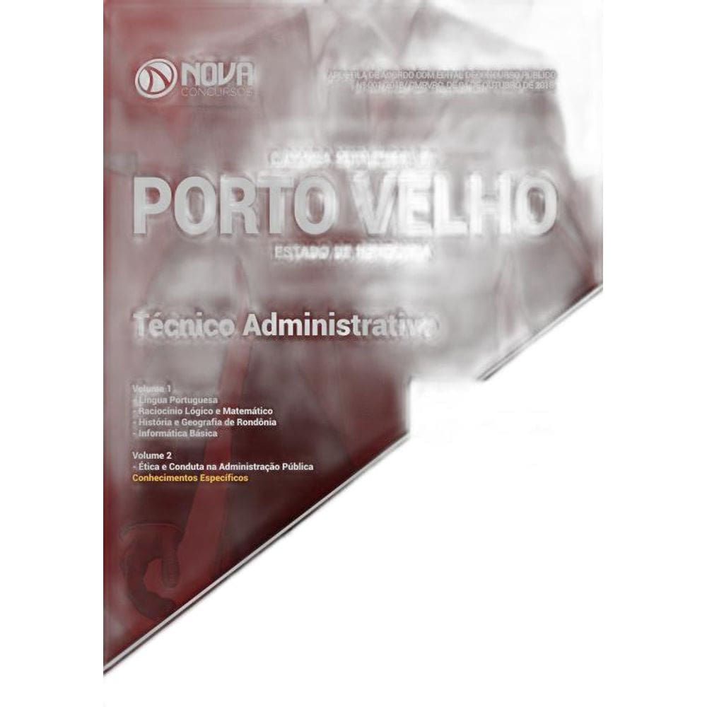 Apostila Câmara Porto Velho RO 2018 - Técnico Administrativo