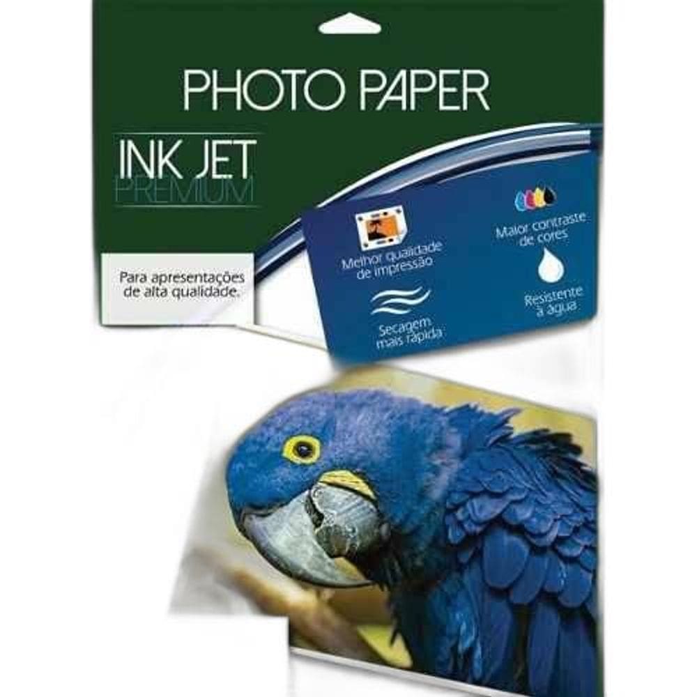 Papel Fotográfico Glossy Adesivado 180g 210x297 50 Folhas