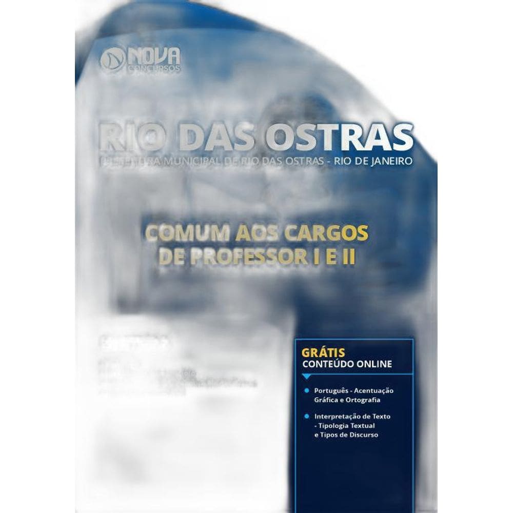 Apostila Concurso Rio Das Ostras RJ Comum Professor I E Ii