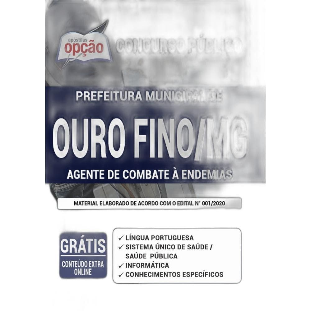 Apostila Prefeitura Ouro Fino Mg Agente De Combate Endemias