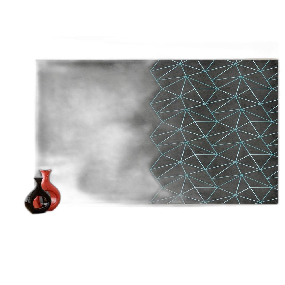 Papel De Parede Concreto Linhas Azul Turquesa 3,5M Kkt272