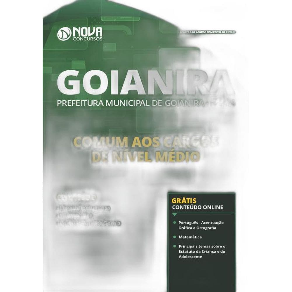 Apostila Goianira GO 2019  Comum Nível Médio