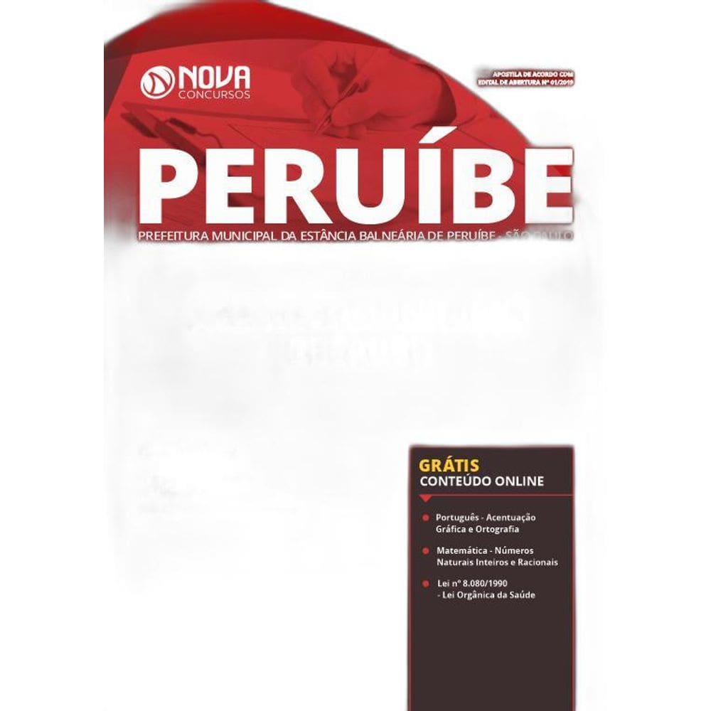 Apostila Peruíbe Sp 2019 - Agente Comunitário De Saúde
