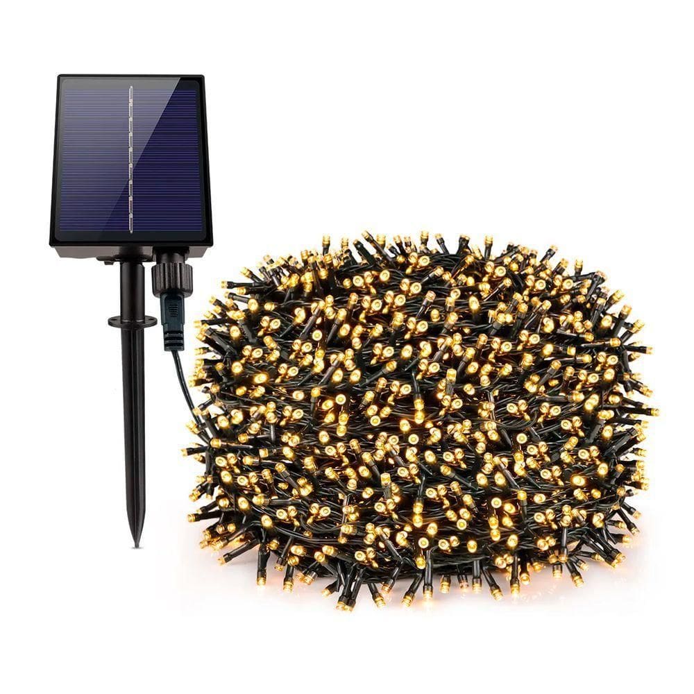 Pisca Fio Leds Solar Externa Decoração 100m 1000 Lâmpadas