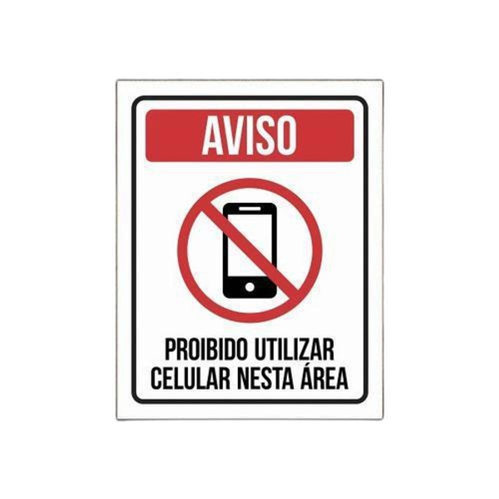 Kit 10 Placas Proibido Uso De Celular Nesta Área Condomínio