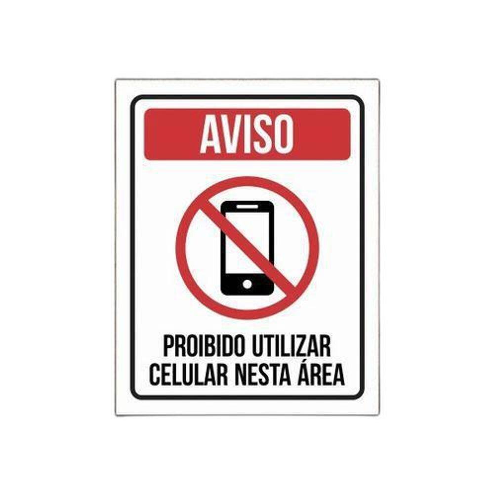 Kit 10 Placas Proibido Uso De Celular Nesta Área Condomínio