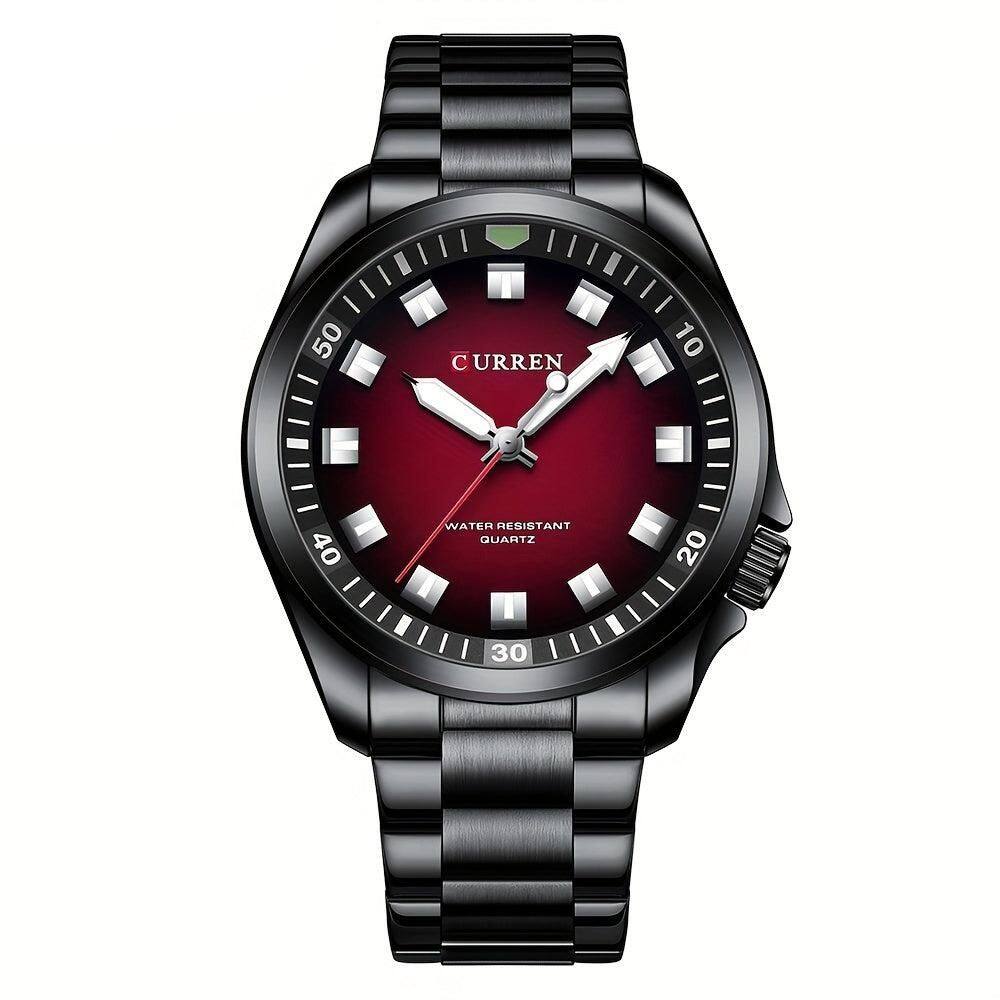 Relógio de Quartzo Masculino Pulseira de Aço Inoxidável Resistente à Água 30M Esportivo