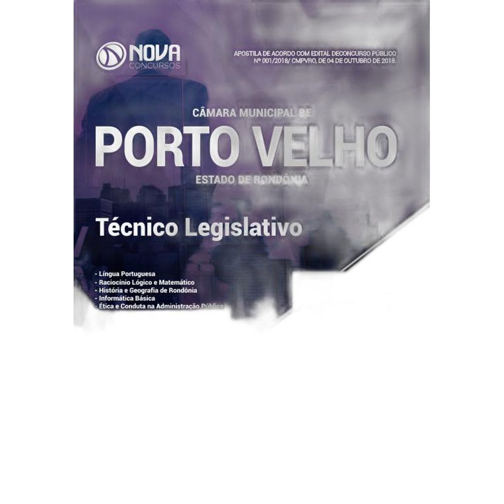 Apostila Porto Velho - RO 2018 - Técnico Legislativo