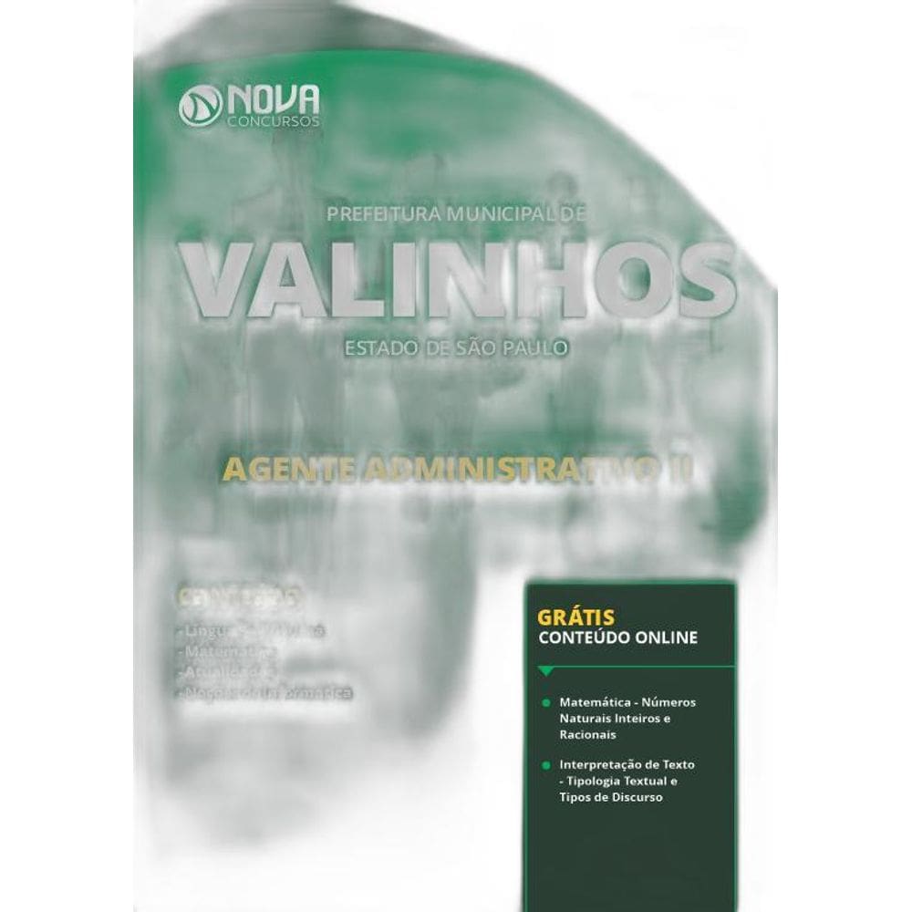 Apostila Valinhos SP 2019 Agente Administrativo II