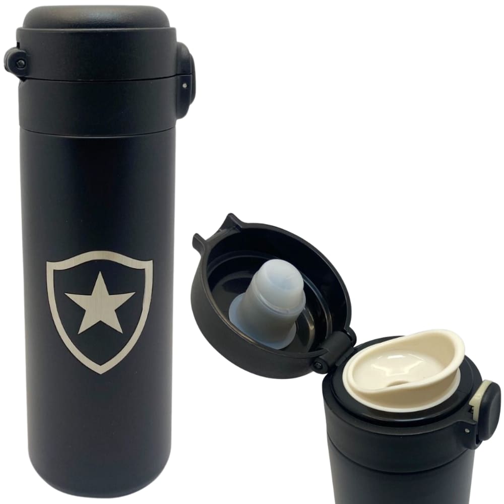 Garrafa Botafogo Térmica 6 Horas Quente Gelada 400ml Com Trava Oficial