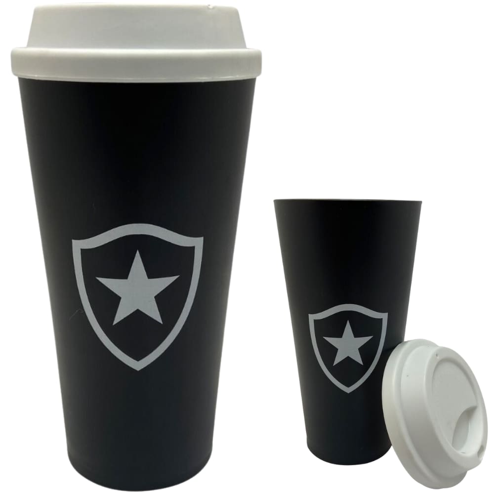 Copo Botafogo Logo Brasão Plástico Com Tampa Para Café 550ml Oficial