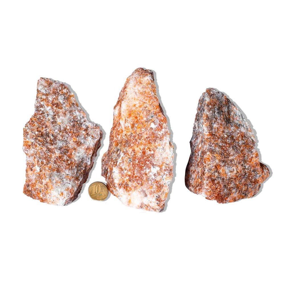 03 Calcita Laranja Pedra Pé Serrado Natural 500g a 1Kg TipoB