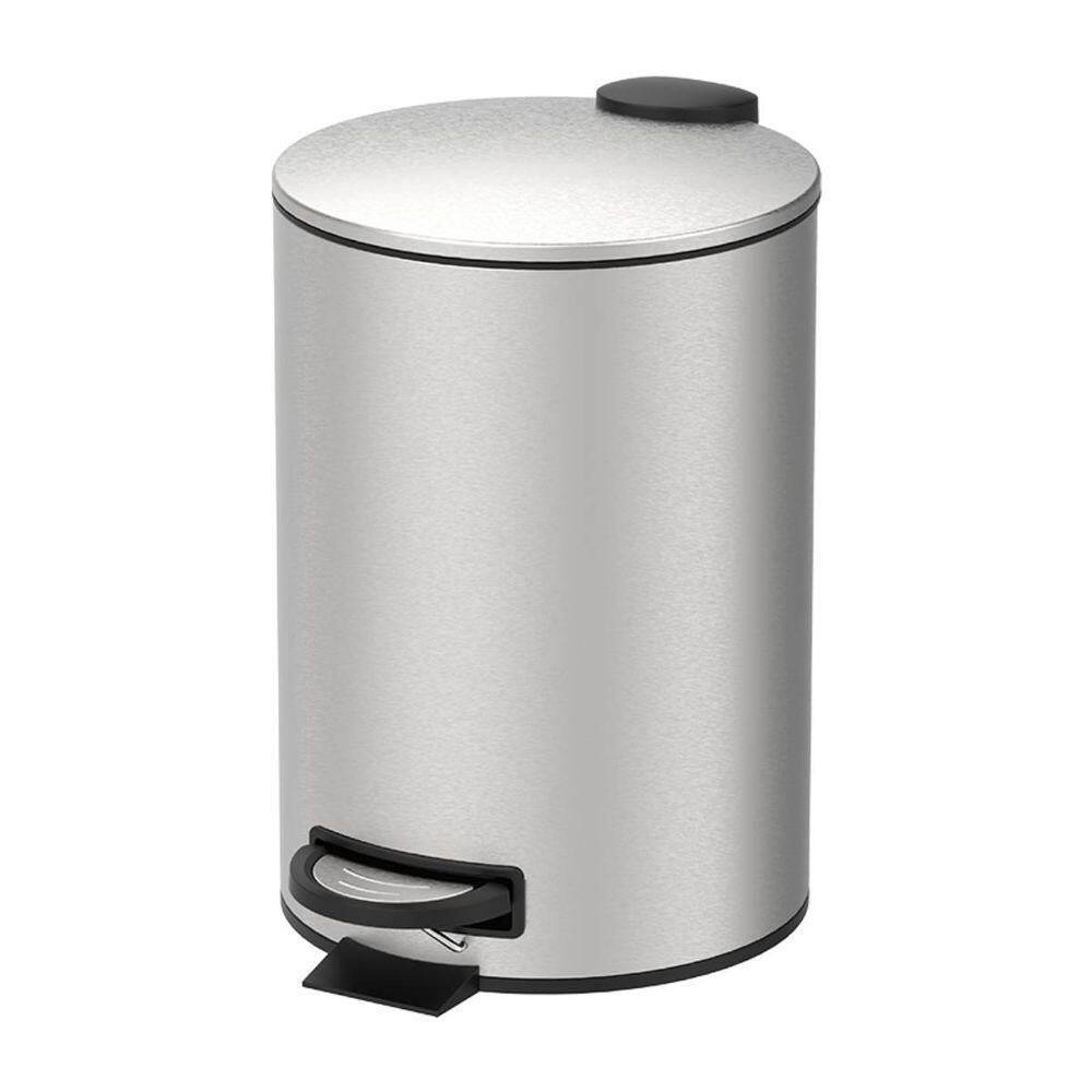 Lixeira Com Pedal E Balde 12l Aço Inoxidável Escovado Linha Spin Brinox Aço Inoxidável